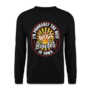 Bowling Bowlen Bowler Witzig - Unisex Pullover - Schwarz - Vorne - Alina (178cm) & Michal (187cm)