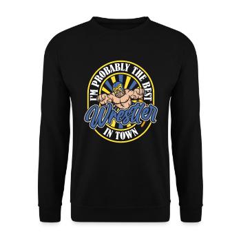 Wrestling Wrestler Humor - Unisex Pullover - Schwarz - Vorne - Alina (178cm) & Michal (187cm)