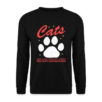 Cats | Cat Lovers Cat Owner Gift - Unisex Sweatshirt - black - Front - Alina (178cm) & Michal (187cm)