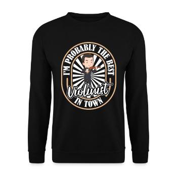Violon Violon Drôle - Sweat-shirt Unisexe - noir - Devant - Alina (178cm) & Michal (187cm)