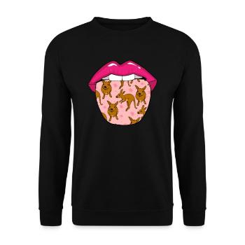 Kangaroo tongue - Unisex Sweatshirt - black - Front - Alina (178cm) & Michal (187cm)