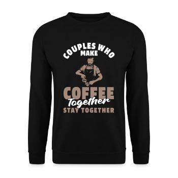 Barista Kaffee Paar - Unisex Pullover - Schwarz - Vorne - Alina (178cm) & Michal (187cm)