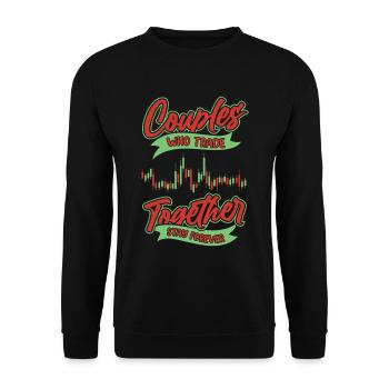 Paire Day Trading Day Trader - Sweat-shirt Unisexe - noir - Devant - Alina (178cm) & Michal (187cm)