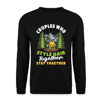 Tent Camping Camping Couple - Unisex Sweatshirt - black - Front - Alina (178cm) & Michal (187cm)