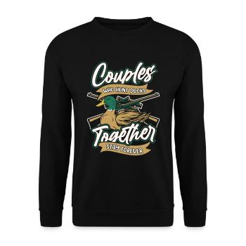 Duck Hunting Duck Hunting Pair - Unisex Sweatshirt - black - Front - Alina (178cm) & Michal (187cm)