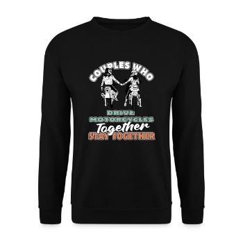 Moto Motard Paire de motos - Sweat-shirt Unisexe - noir - Devant - Alina (178cm) & Michal (187cm)