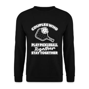 Pickleball pair - Unisex Sweatshirt - black - Front - Alina (178cm) & Michal (187cm)