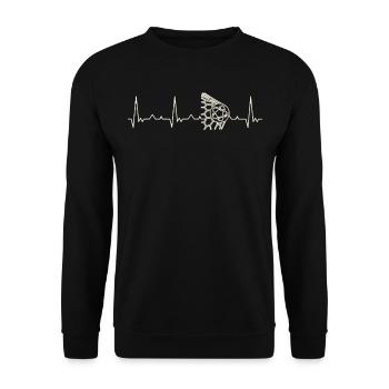 Net de pelota de fútbol. Corazón. Amor. Ekg. - Sweat-shirt Unisexe - noir - Devant - Alina (178cm) & Michal (187cm)
