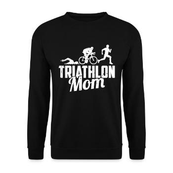 Triathlon Triathlet Mama - Unisex Pullover - Schwarz - Vorne - Alina (178cm) & Michal (187cm)