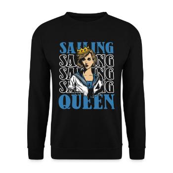 Sailing Sailboat Queen - Unisex Sweatshirt - black - Front - Alina (178cm) & Michal (187cm)