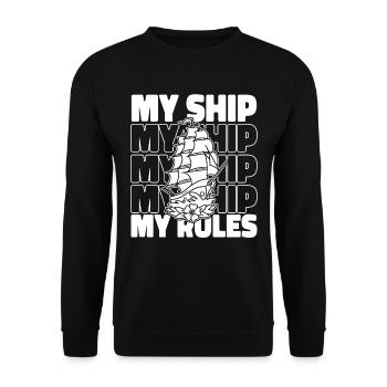 Voilier Bateau à voile Drôle de voilier Femmes - Sweat-shirt Unisexe - noir - Devant - Alina (178cm) & Michal (187cm)