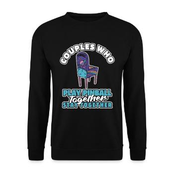 Pinball Pair - Unisex Sweatshirt - black - Front - Alina (178cm) & Michal (187cm)