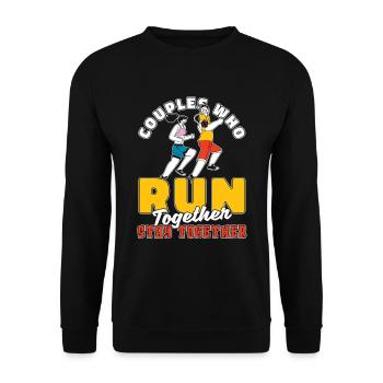 Coureur Joggeur Coureur Couple de course - Sweat-shirt Unisexe - noir - Devant - Alina (178cm) & Michal (187cm)