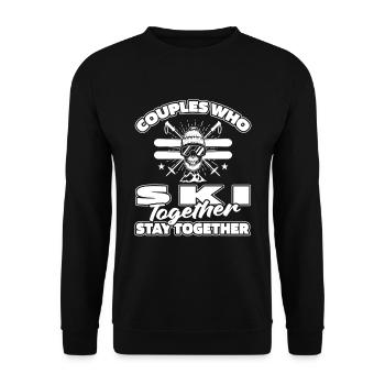 Skiing Apres Ski Couple - Unisex Sweatshirt - black - Front - Alina (178cm) & Michal (187cm)