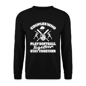 Softball Pair - Unisex Sweatshirt - black - Front - Alina (178cm) & Michal (187cm)