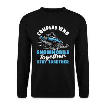 Snowmobile Snowmobile Pair - Unisex Sweatshirt - black - Front - Alina (178cm) & Michal (187cm)