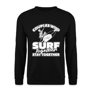 Surfeur Surf Couple - Sweat-shirt Unisexe - noir - Devant - Alina (178cm) & Michal (187cm)
