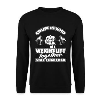 Paire d’haltérophilie - Sweat-shirt Unisexe - noir - Devant - Alina (178cm) & Michal (187cm)