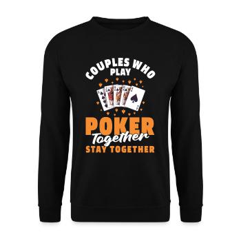 Poker Paar - Unisex Pullover - Schwarz - Vorne - Alina (178cm) & Michal (187cm)