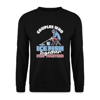Pêche sur glace Couple de pêche sur glace - Sweat-shirt Unisexe - noir - Devant - Alina (178cm) & Michal (187cm)