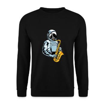 Saxophone Saxophone Astronaut - Unisex Sweatshirt - black - Front - Alina (178cm) & Michal (187cm)