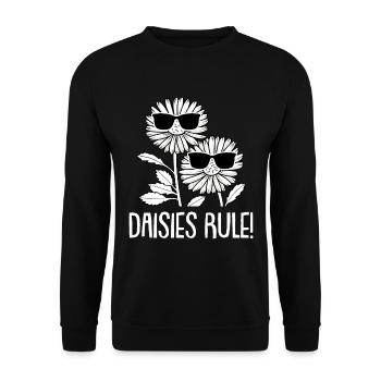 Goose Flower Daisy Sunglasses - Unisex Sweatshirt - black - Front - Alina (178cm) & Michal (187cm)