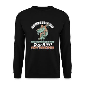Couple de skateboard - Sweat-shirt Unisexe - noir - Devant - Alina (178cm) & Michal (187cm)