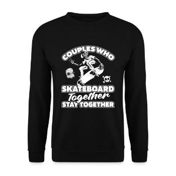Couple de skateboard - Sweat-shirt Unisexe - noir - Devant - Alina (178cm) & Michal (187cm)