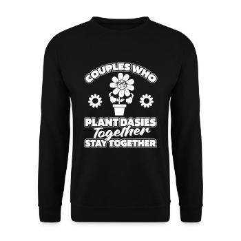 Paire de marguerites de fleurs d’oie - Sweat-shirt Unisexe - noir - Devant - Alina (178cm) & Michal (187cm)