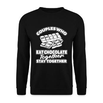 Chocolate Chocolate Pair - Unisex Sweatshirt - black - Front - Alina (178cm) & Michal (187cm)
