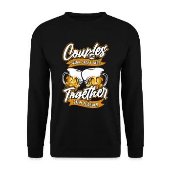 Craft Beer Bier Craftbier Paar - Unisex Pullover - Schwarz - Vorne - Alina (178cm) & Michal (187cm)