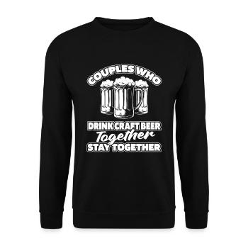 Craft Beer Bier Craftbier Paar - Unisex Pullover - Schwarz - Vorne - Alina (178cm) & Michal (187cm)