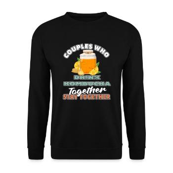 Kombucha pair - Unisex Sweatshirt - black - Front - Alina (178cm) & Michal (187cm)