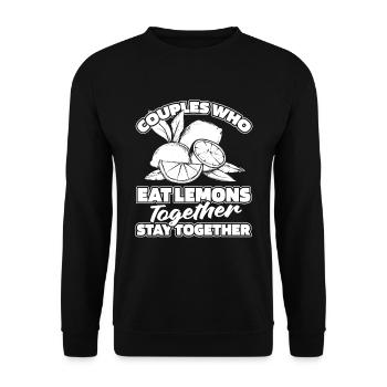 Paire de citrons - Sweat-shirt Unisexe - noir - Devant - Alina (178cm) & Michal (187cm)