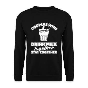 Paire de lait de vache - Sweat-shirt Unisexe - noir - Devant - Alina (178cm) & Michal (187cm)