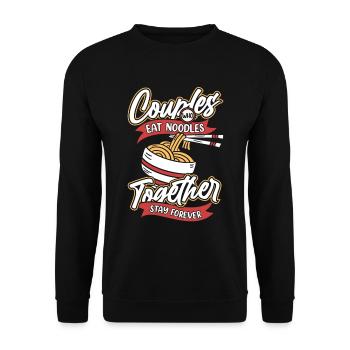 Noodles Couple - Unisex Sweatshirt - black - Front - Alina (178cm) & Michal (187cm)