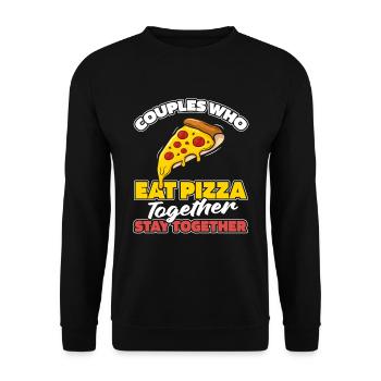 Couple de pizzas - Sweat-shirt Unisexe - noir - Devant - Alina (178cm) & Michal (187cm)