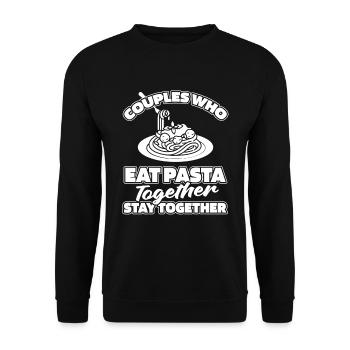 Pasta Paar - Unisex Pullover - Schwarz - Vorne - Alina (178cm) & Michal (187cm)