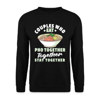 Paire de bols Pho - Sweat-shirt Unisexe - noir - Devant - Alina (178cm) & Michal (187cm)