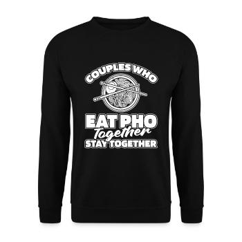 Paire de bols Pho - Sweat-shirt Unisexe - noir - Devant - Alina (178cm) & Michal (187cm)