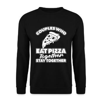 Couple de pizzas - Sweat-shirt Unisexe - noir - Devant - Alina (178cm) & Michal (187cm)