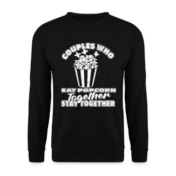 Popcorn Pair - Unisex Sweatshirt - black - Front - Alina (178cm) & Michal (187cm)