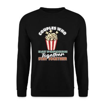 Popcorn Pair - Unisex Sweatshirt - black - Front - Alina (178cm) & Michal (187cm)