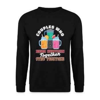 Smoothie Pair - Unisex Sweatshirt - black - Front - Alina (178cm) & Michal (187cm)