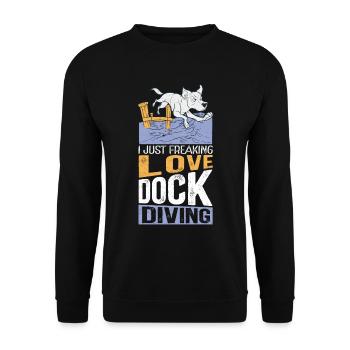 Dock Diving Dog Dog Owner Dog Sports Gift - Unisex Sweatshirt - black - Front - Alina (178cm) & Michal (187cm)