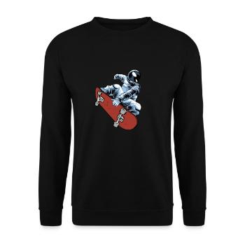 Skateboard Skater Astronaut - Unisex Sweatshirt - black - Front - Alina (178cm) & Michal (187cm)