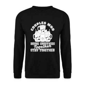 Smoothie Pair - Unisex Sweatshirt - black - Front - Alina (178cm) & Michal (187cm)
