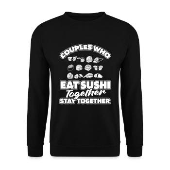 Couple de sushis - Sweat-shirt Unisexe - noir - Devant - Alina (178cm) & Michal (187cm)