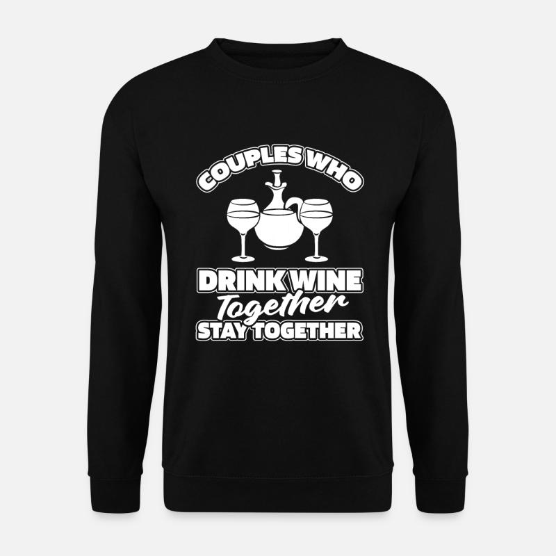 Wein Winzer Paar - Unisex Pullover - Schwarz
