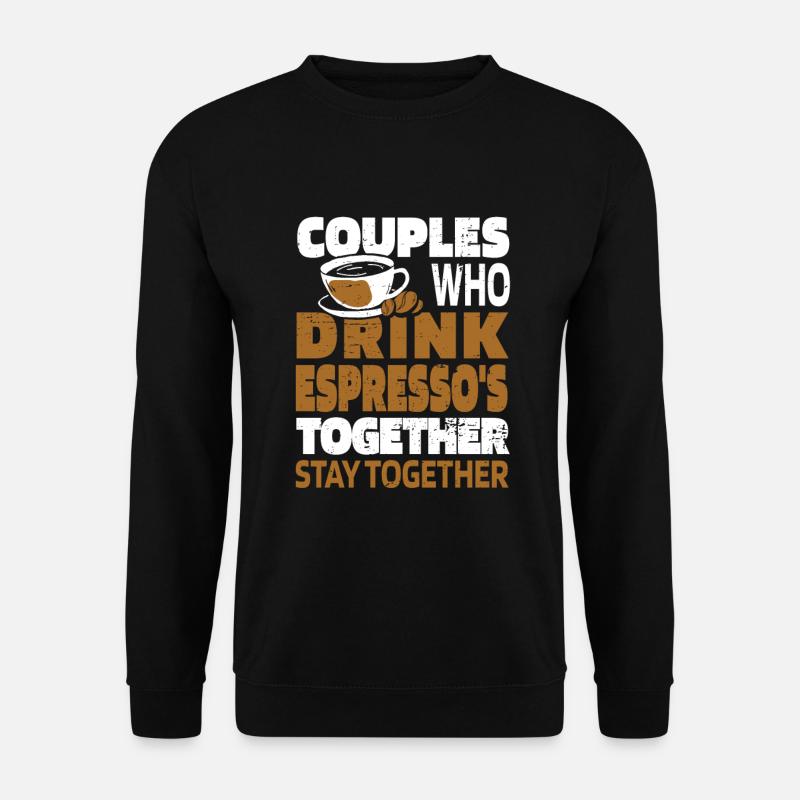 Kaffee Espresso Paar - Unisex Pullover - Schwarz